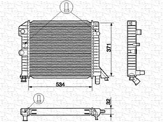 MAGNETI MARELLI Radiators, Motora dzesēšanas sistēma 350213663000